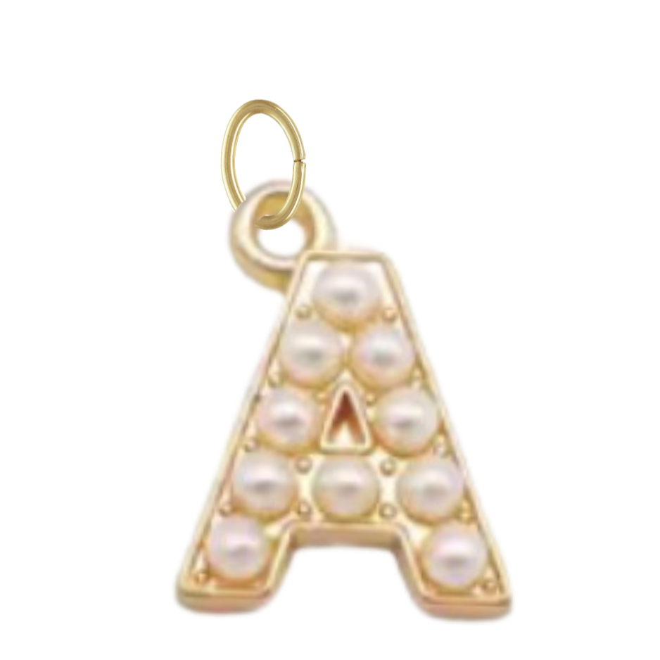 Large Pearl Initial Charm
