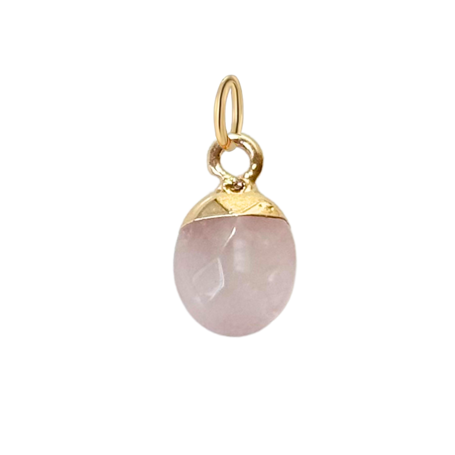 Small Gold Rose Quartz Charm