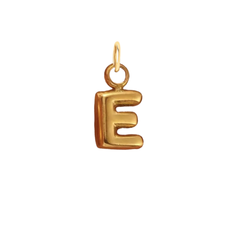 Tiny Gold Bubble Letter Charm