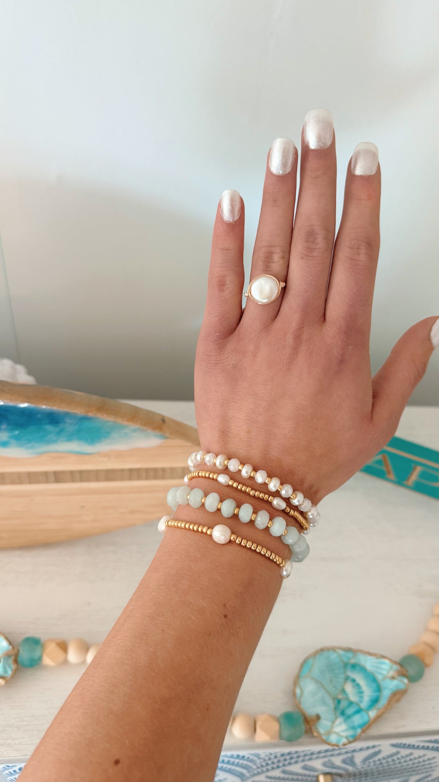 Golden Pearl Shoreline Bracelet