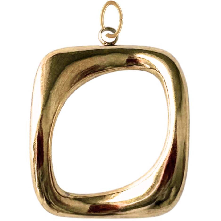 Gold Modern Square Charm