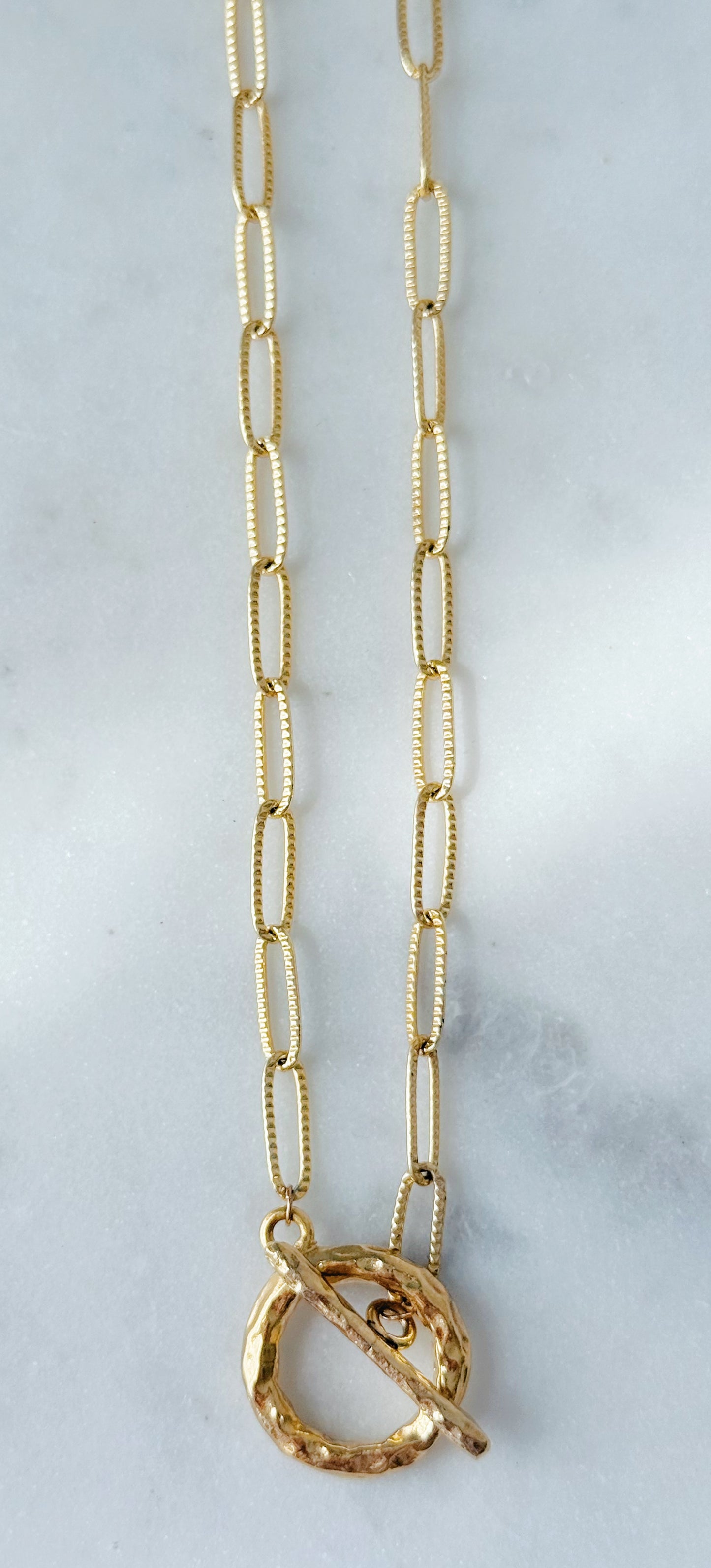 Chunky Textured Toggle Necklace