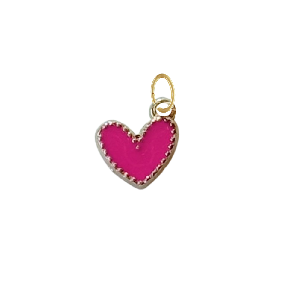 Dainty Hot Pink Heart Charm