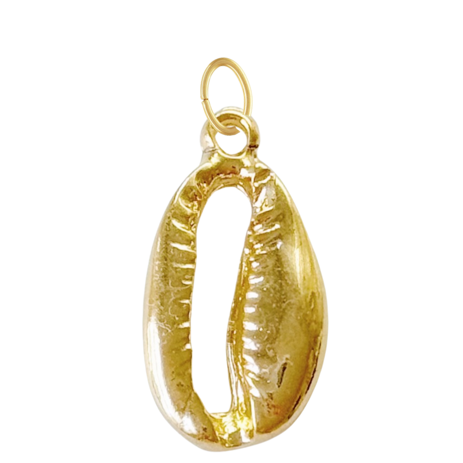 Large Gold Cowrie Shell Charm