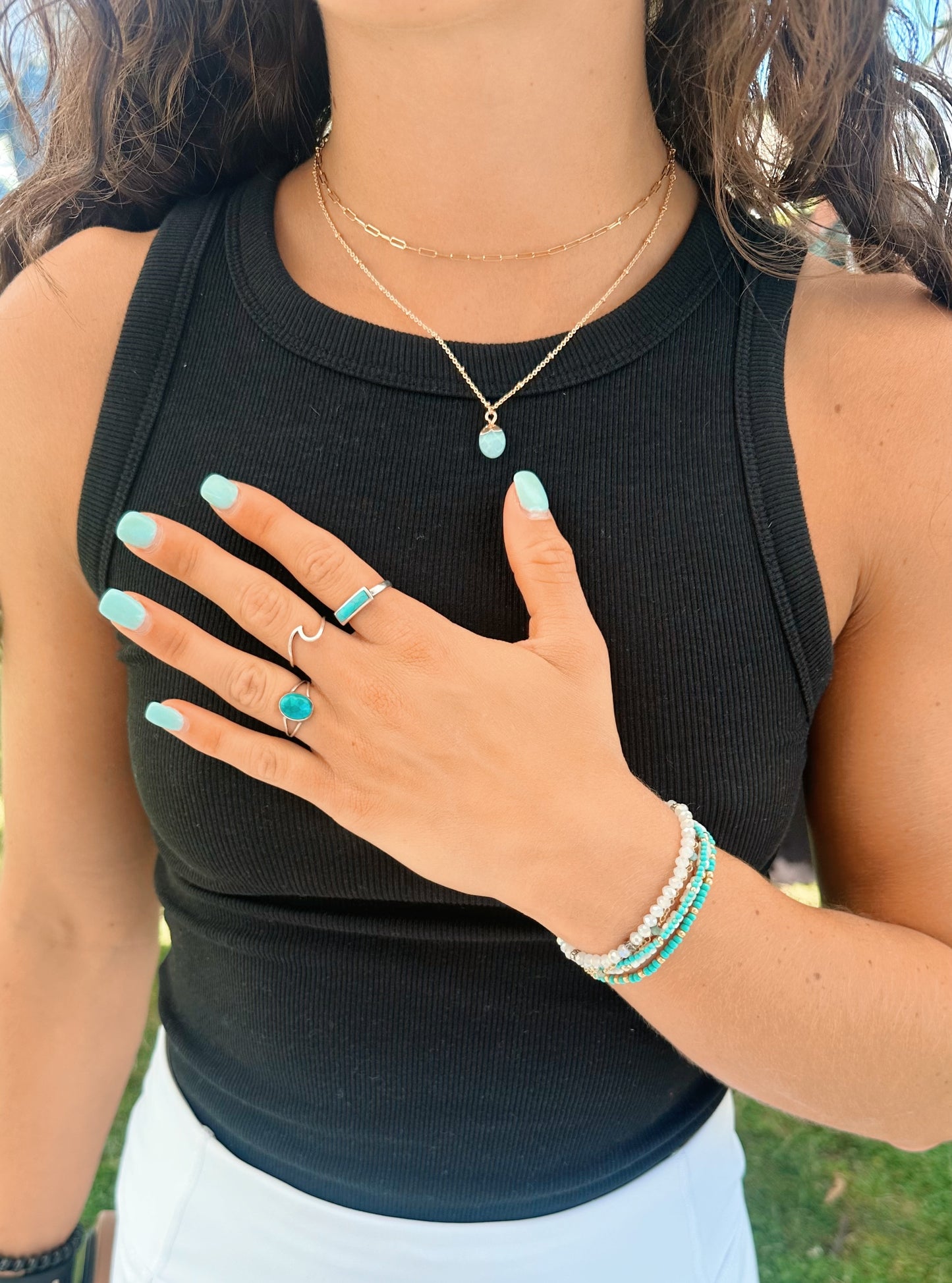 Turquoise Nugget Gemstone Necklace