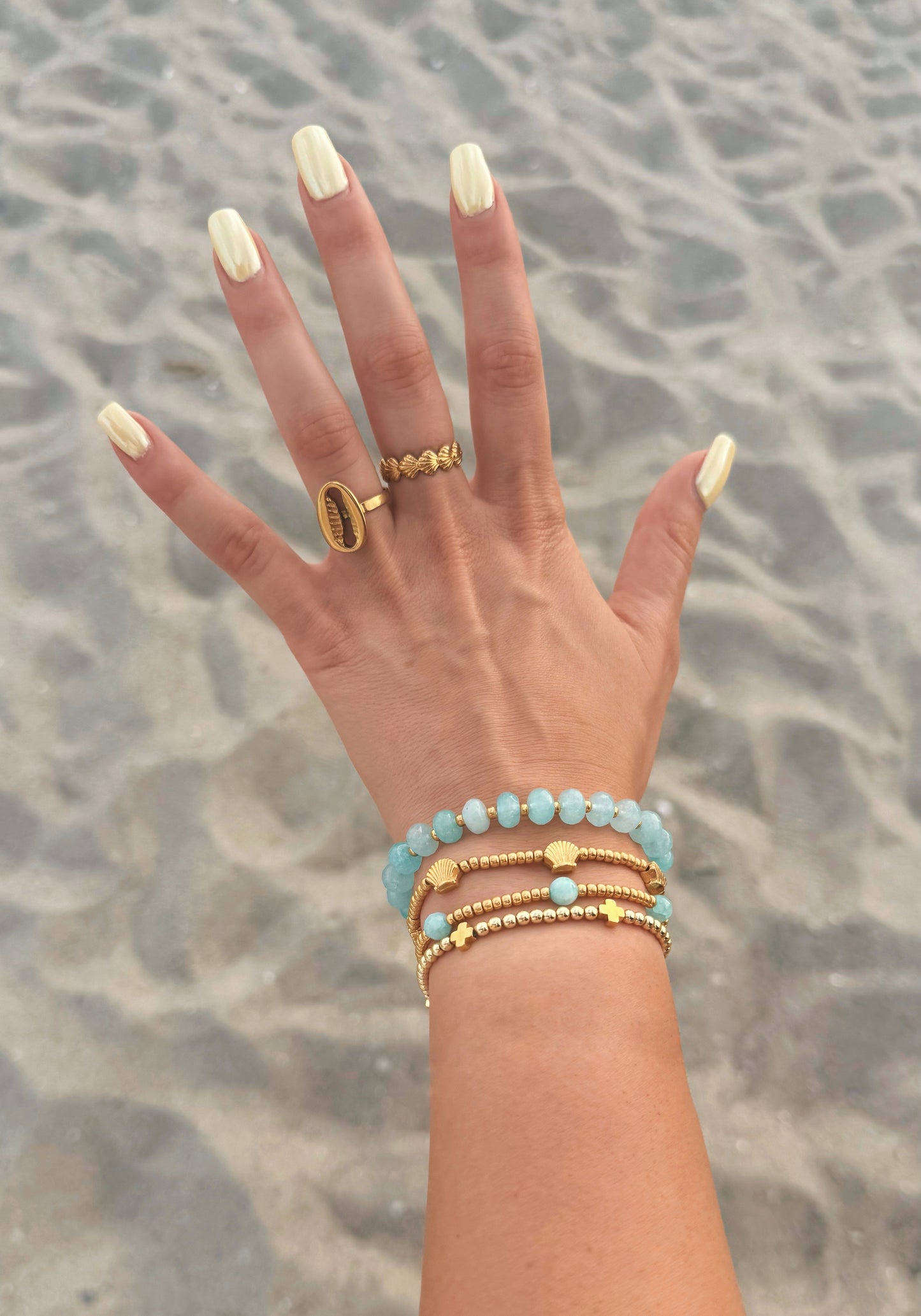 Golden Cross Beaded Bracelet