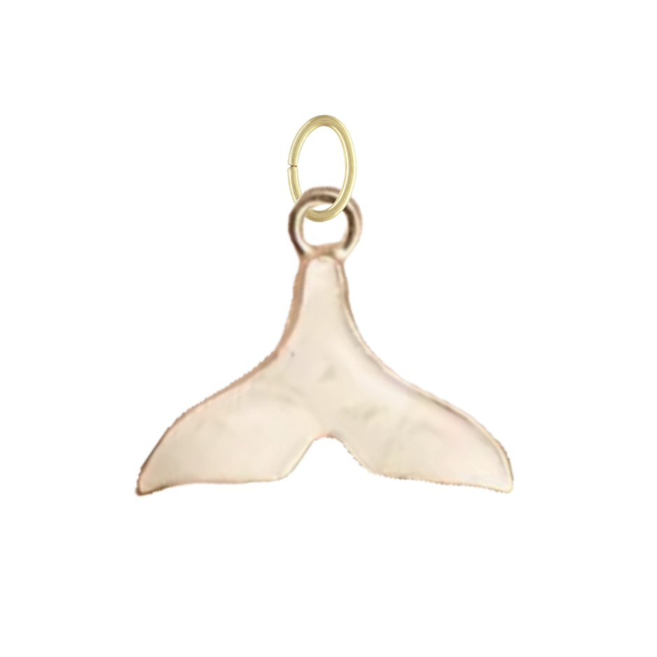 White Enamel Whale Tail Charm