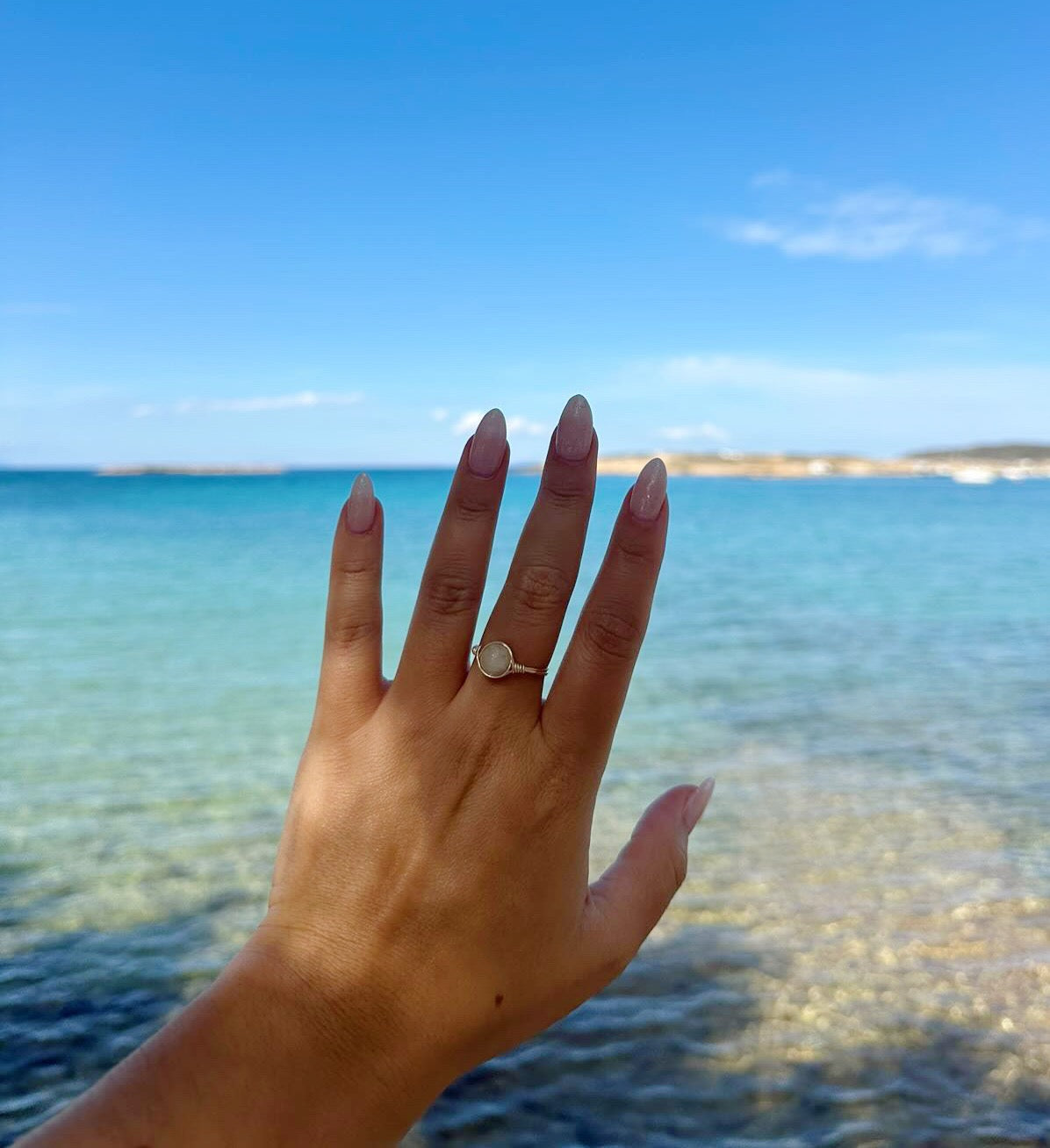 Rose Quartz Wire Wrapped Ring