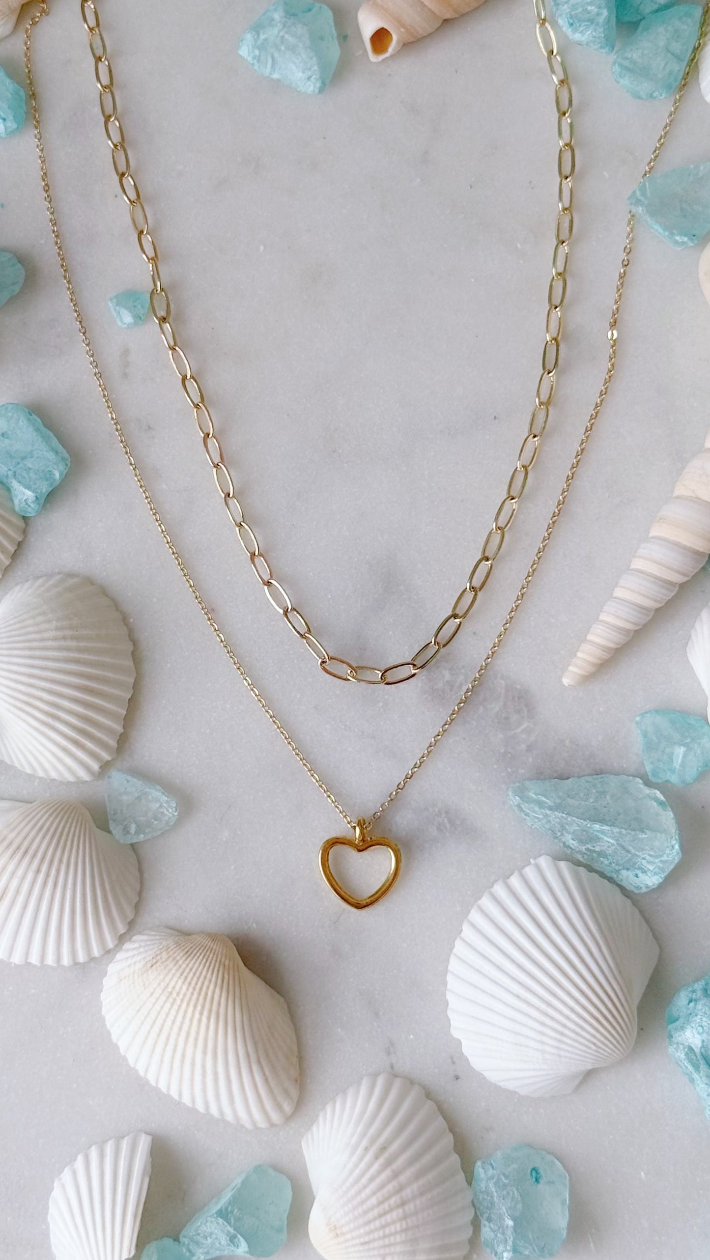 Gold Heart Charm Necklace