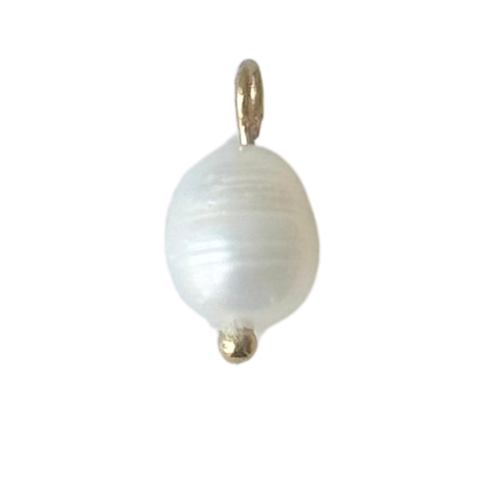 Small Oval Pearl Charm