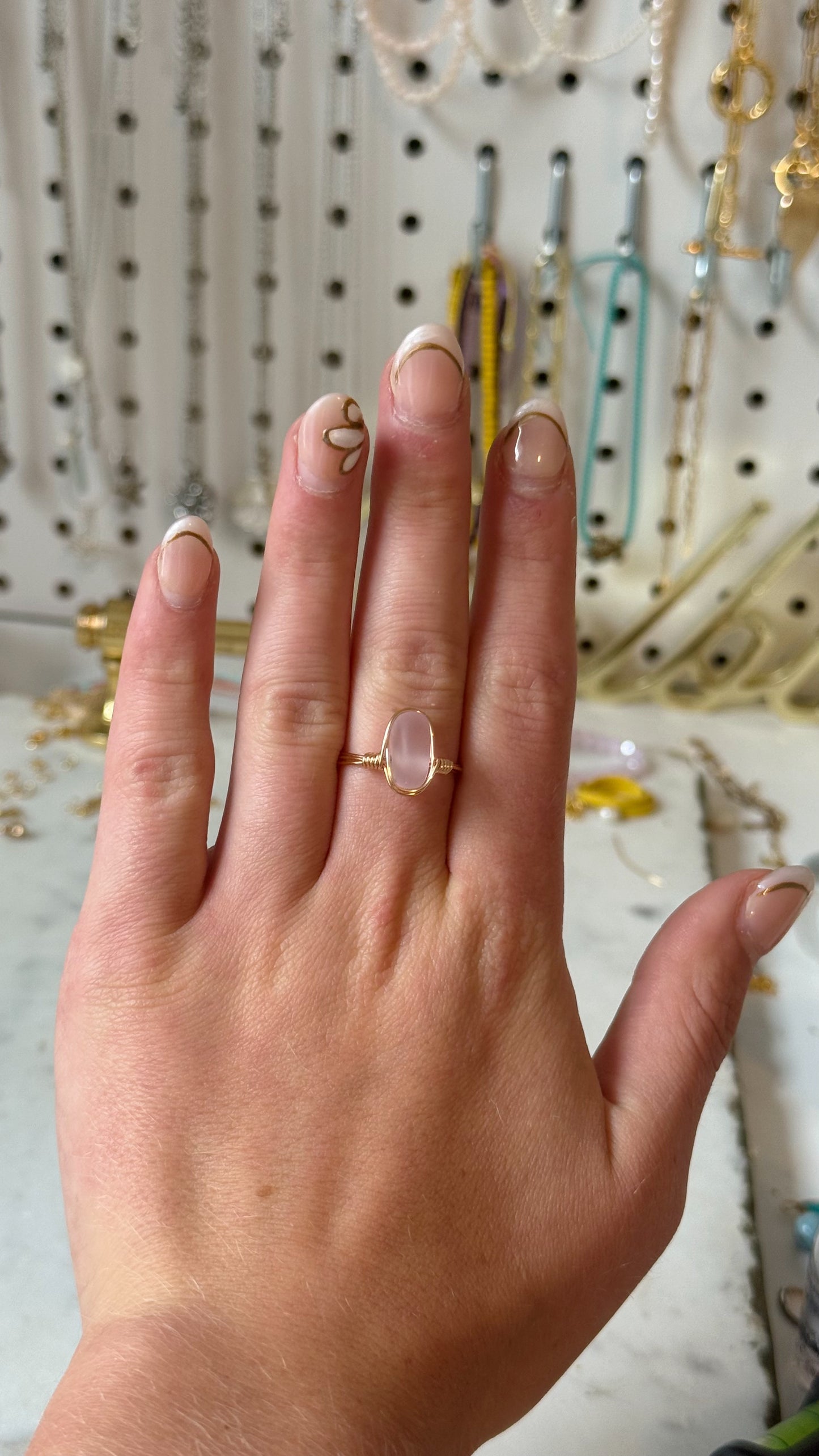 Sea Glass Wire-Wrapped Ring