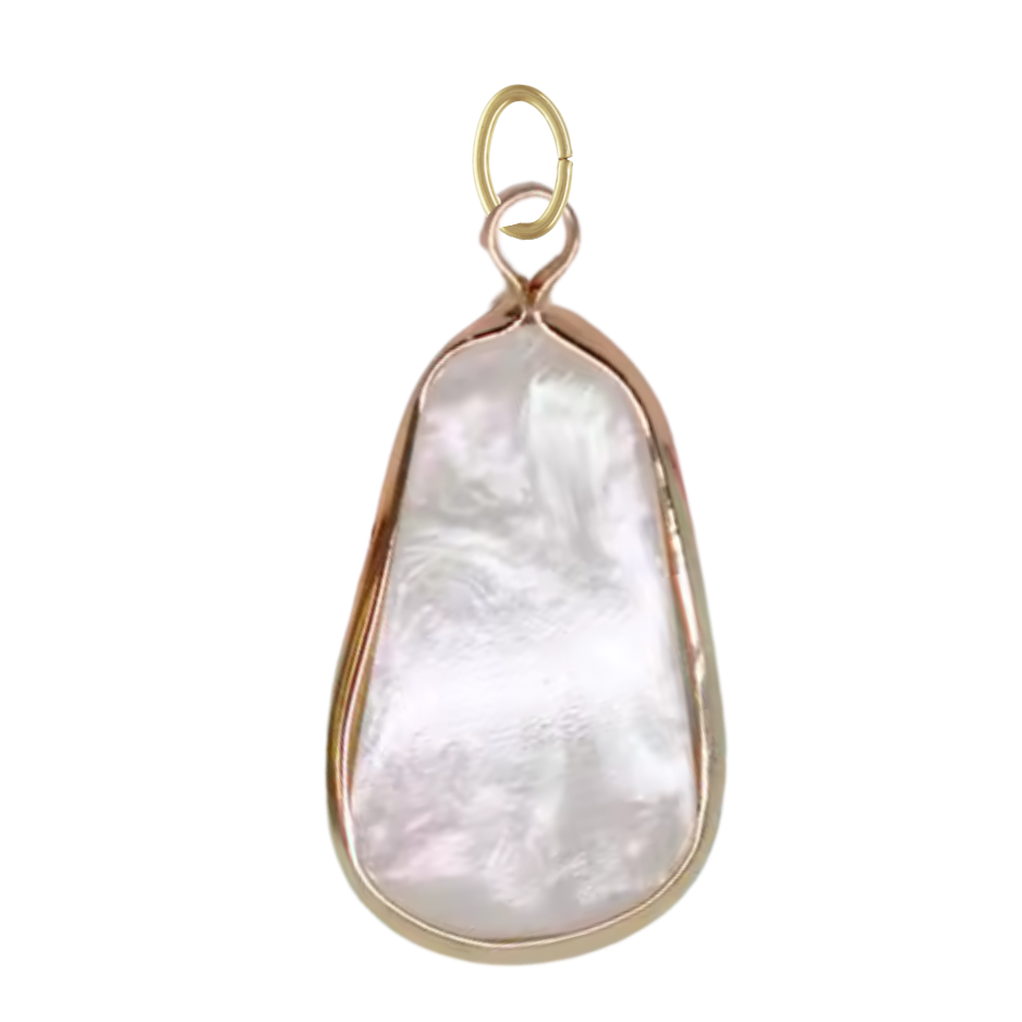 Gold Mother of Pearl Drop Pendant