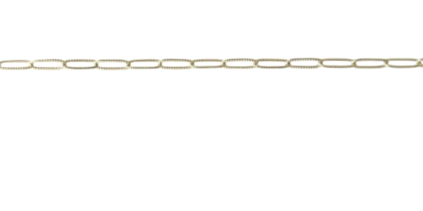 Large Textured Yellow Gold Paperclip Chain