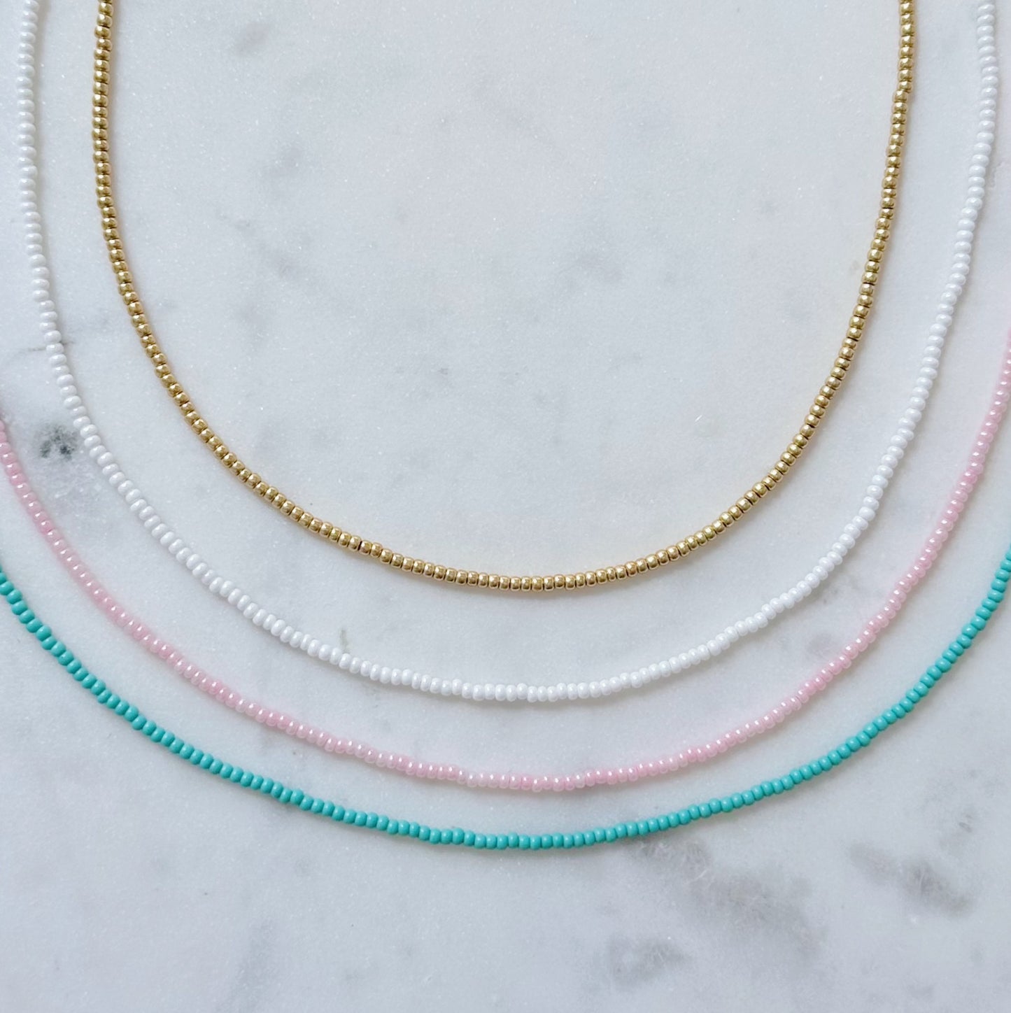Dainty Seed Bead Layering Necklace