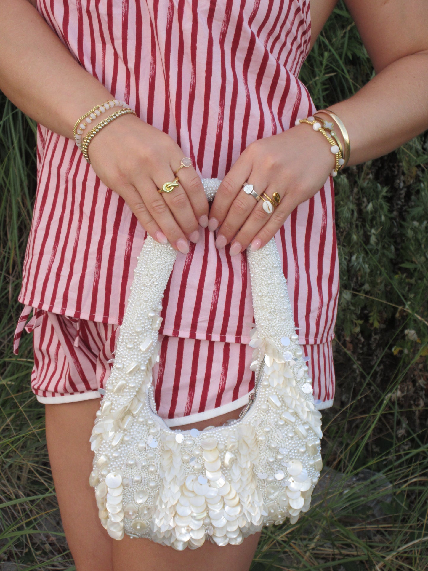 Peach Slices Beaded Bracelet