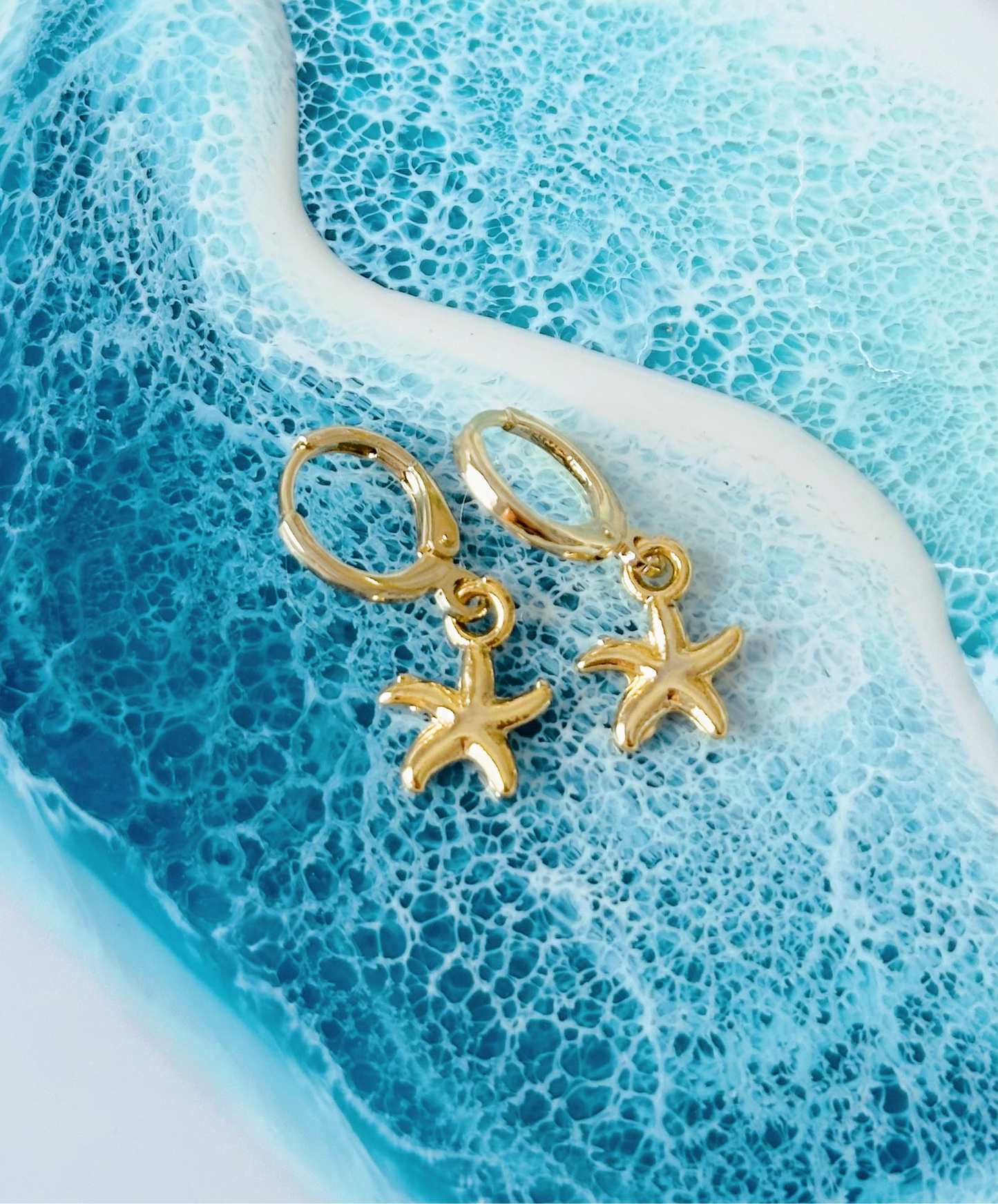 Gold Starfish Huggie Earrings