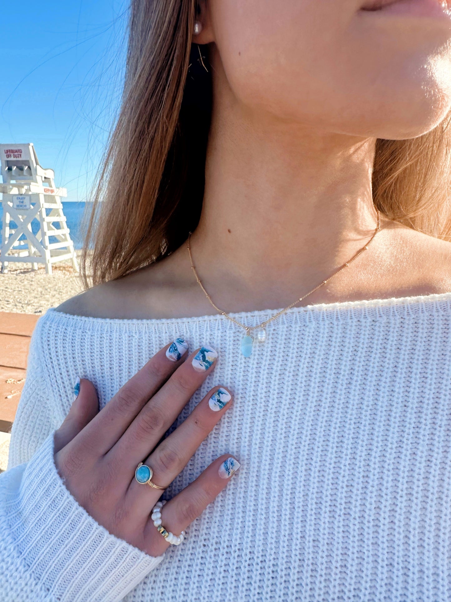 Sea Glass & Pearl Necklace