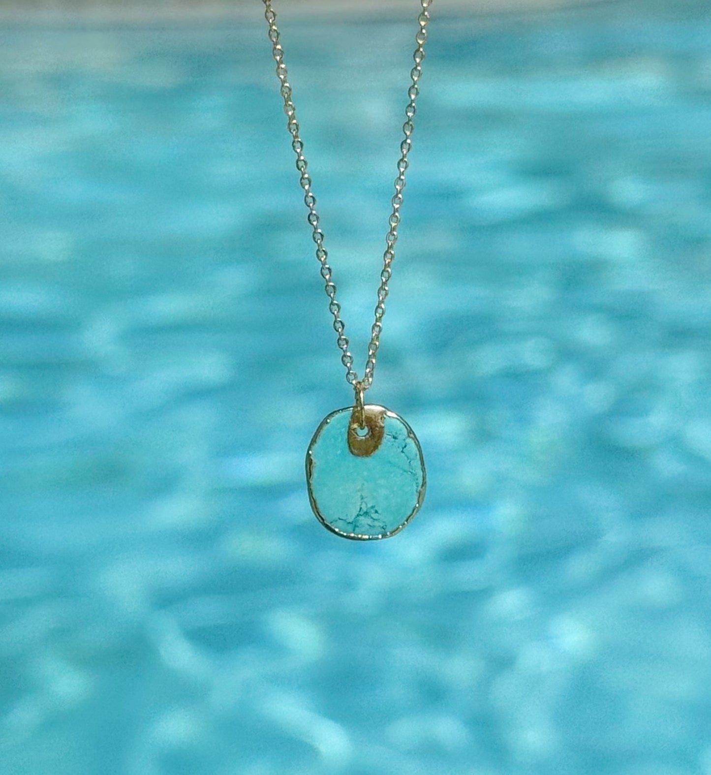 Turquoise tag necklace
