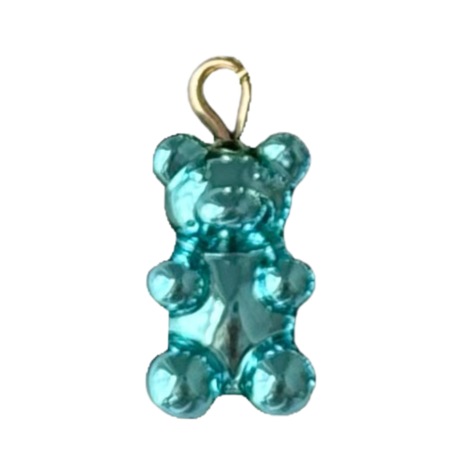Metallic Turquoise Gummy Bear Charm