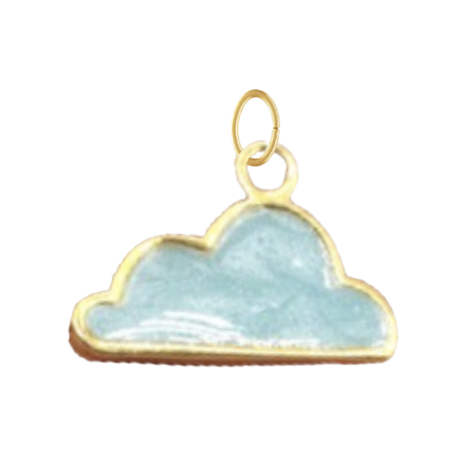 Small Light Blue Enamel Cloud Charm