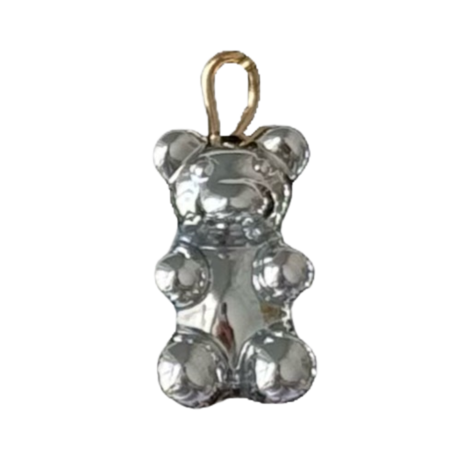 Metallic Silver Gummy Bear Charm