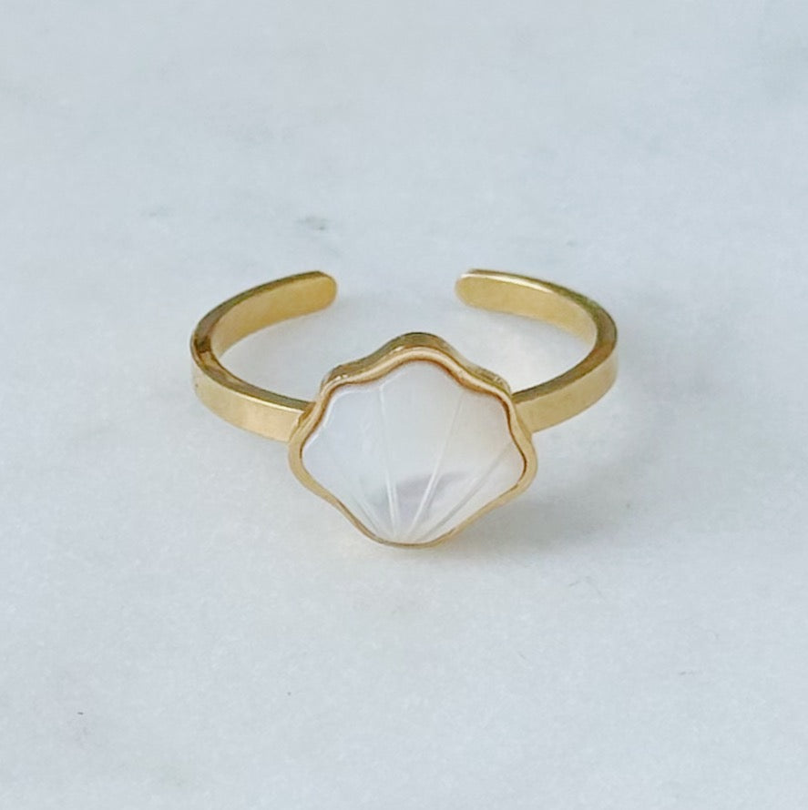 Capri Enamel Shell Ring