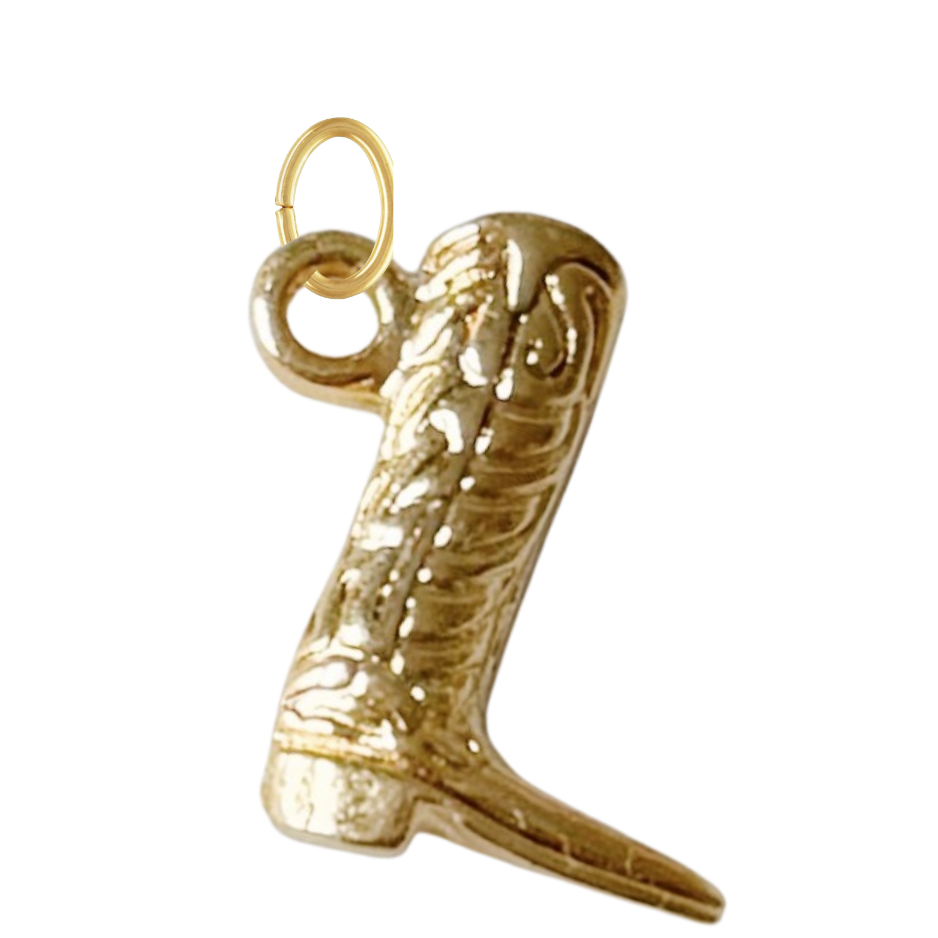 Large Gold Cowgirl Boot Charm