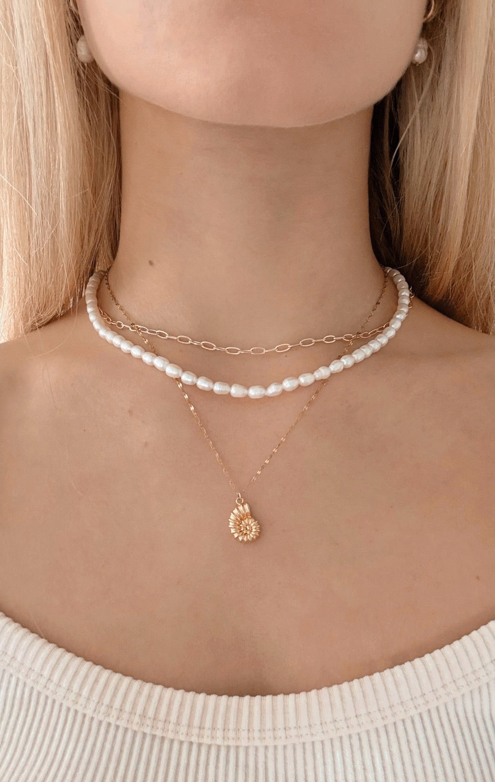 The Rebecca Spiral Shell Necklace