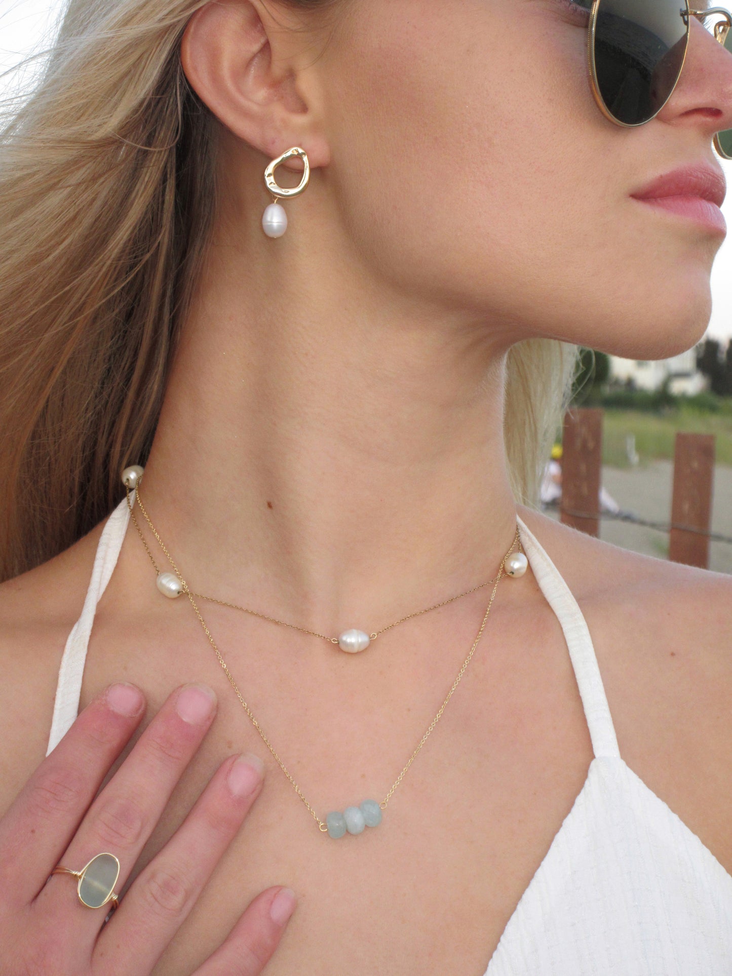 Sea Glass Wire-Wrapped Ring