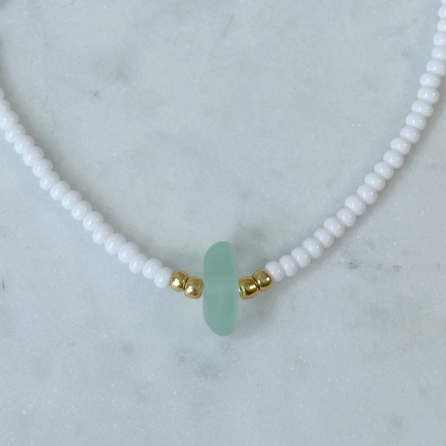 Sea Glass Beaded Necklace