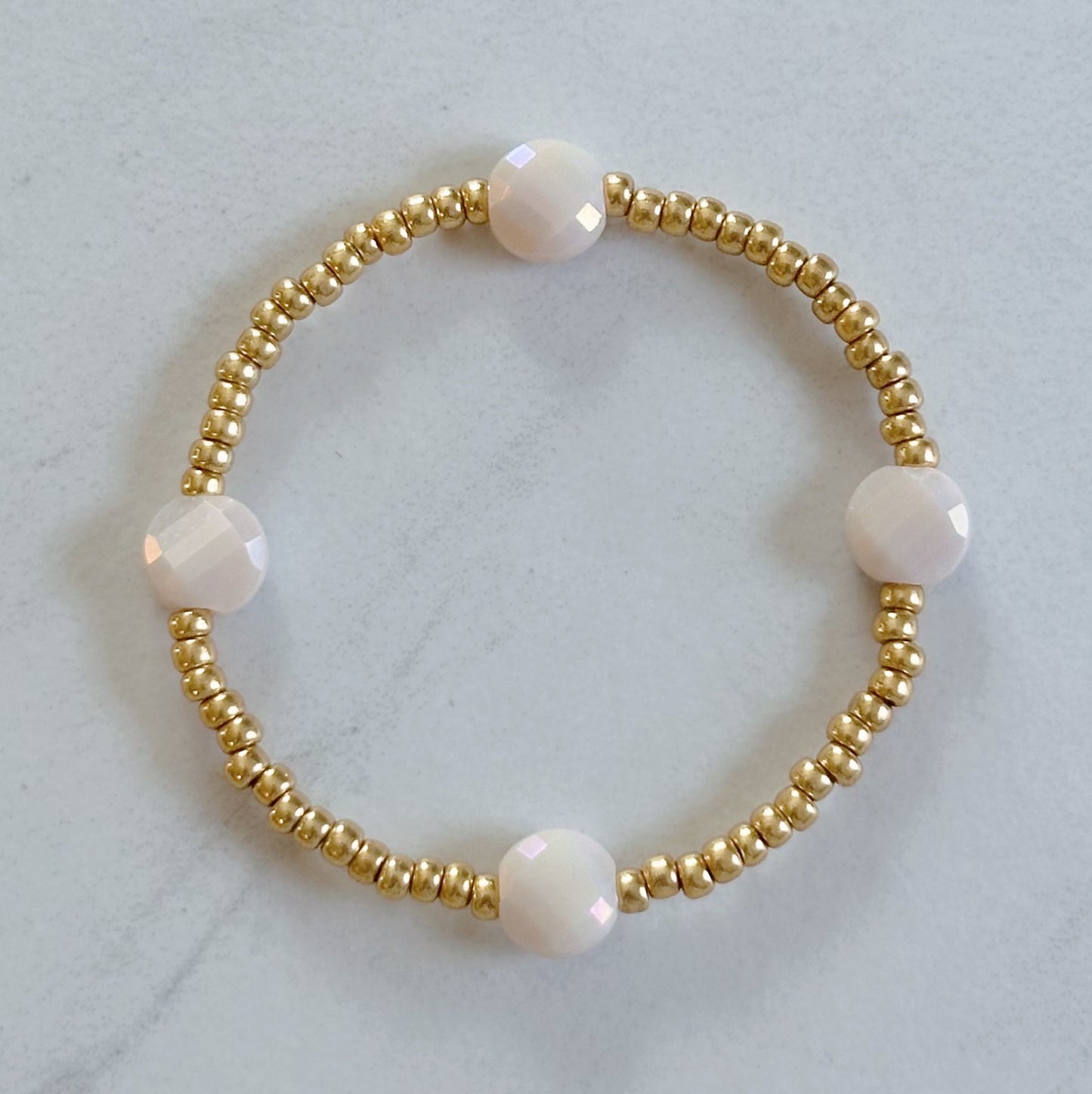 Peach Slices Beaded Bracelet