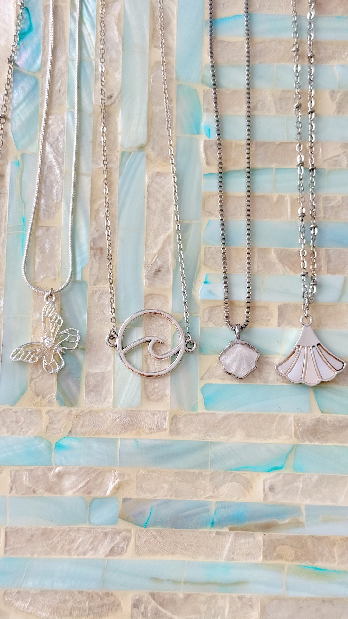 Silver Fan Shell Necklace