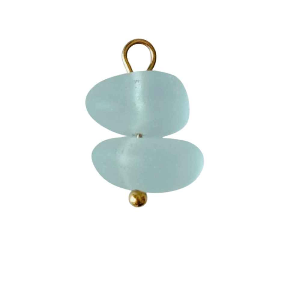 Blue Sea Glass Charm