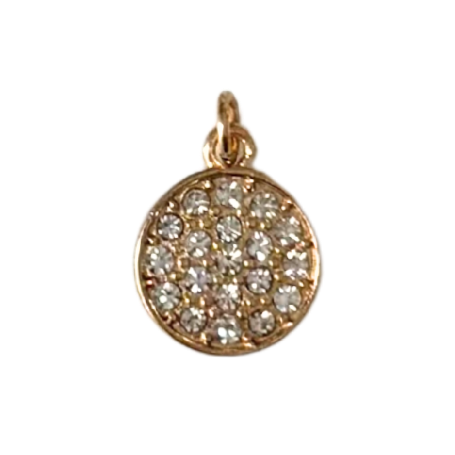 Gold Round CZ Gem Pendant