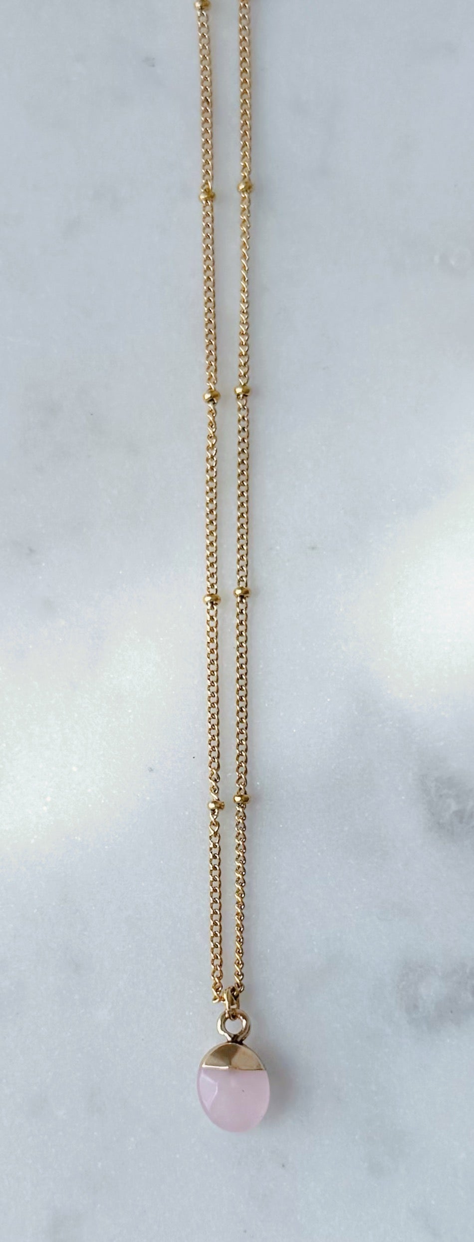 Dainty Rose Quartz Pendant Necklace