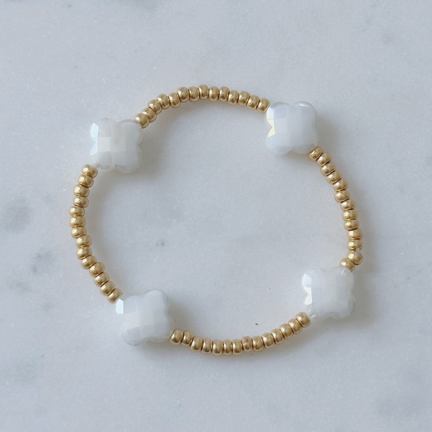 Dainty Clover Beaded Bracelet