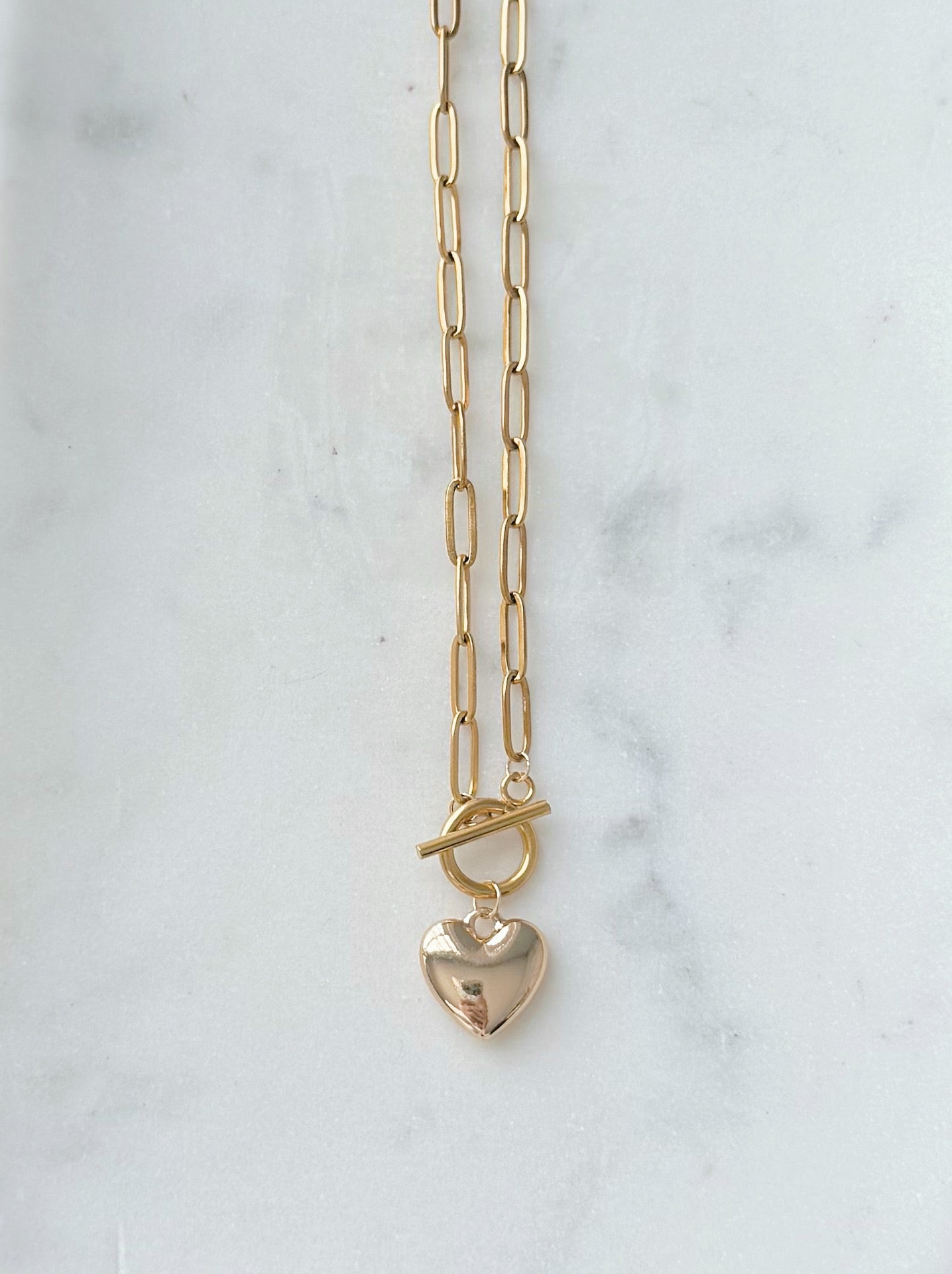 Golden Heart Toggle Necklace
