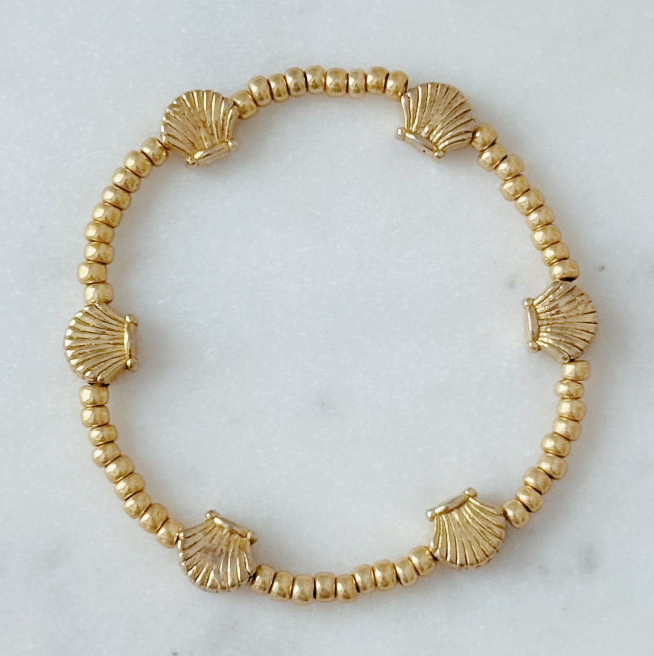 Gold Seashell Beaded Bracelet