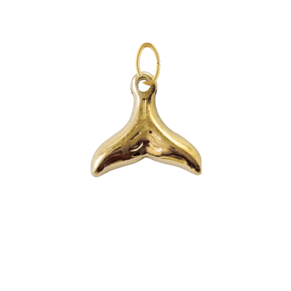 Tiny Gold Whale Tail Charm