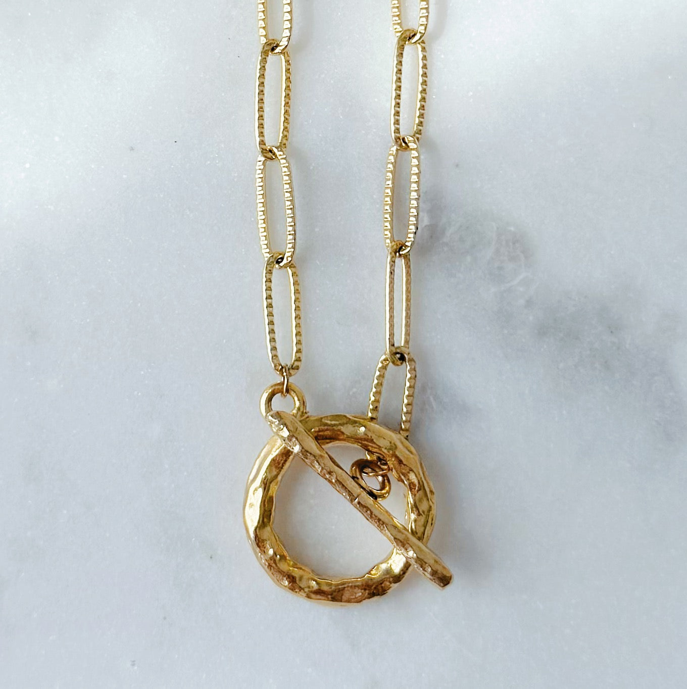 Chunky Textured Toggle Necklace