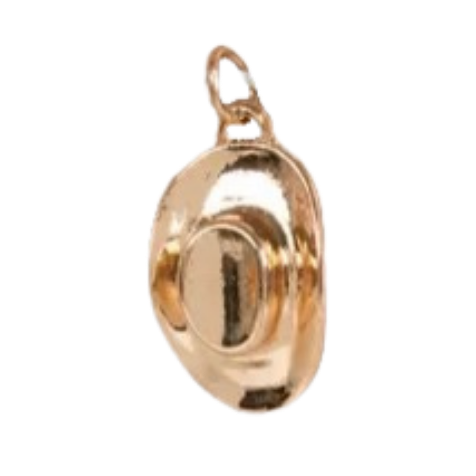 Gold Cowgirl Hat Charm
