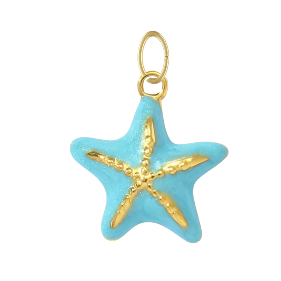 Turquoise Enamel Starfish Charm