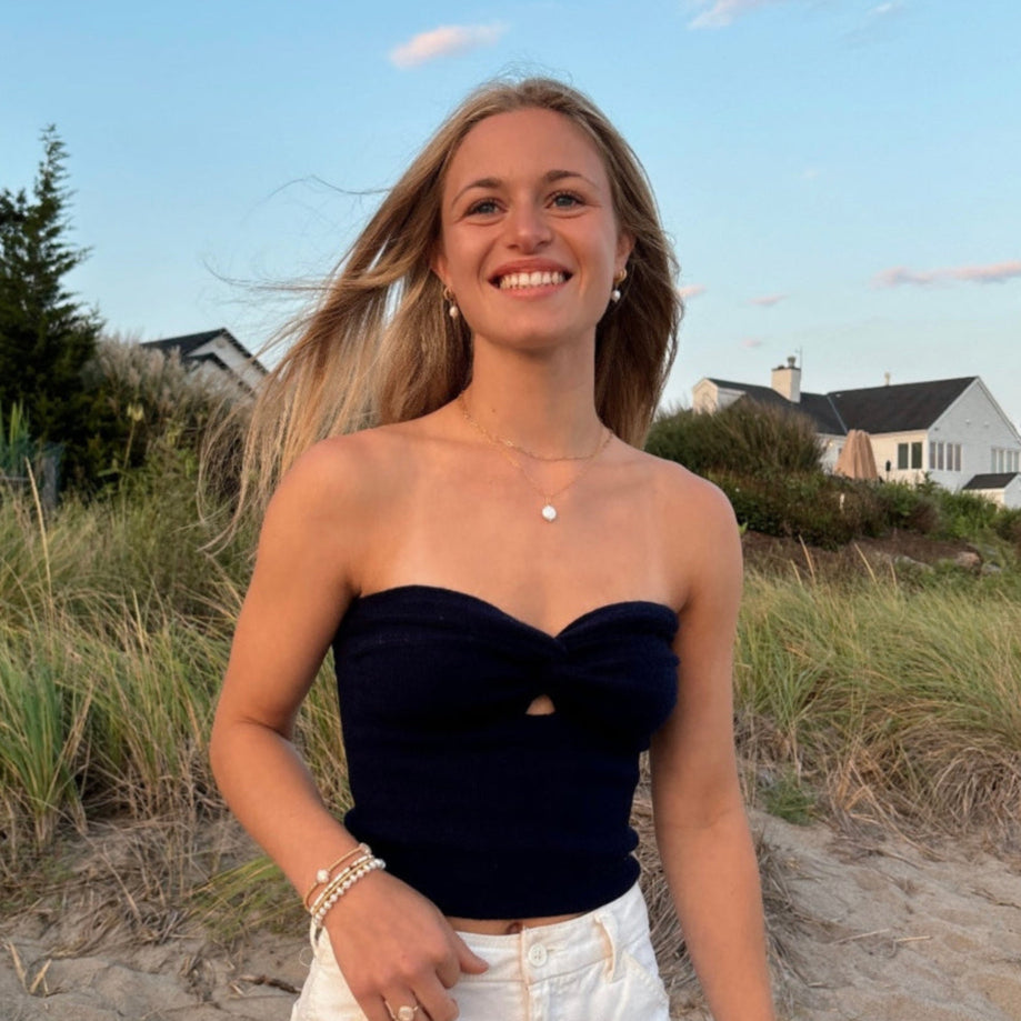 Oval pearl necklace and earring gift set