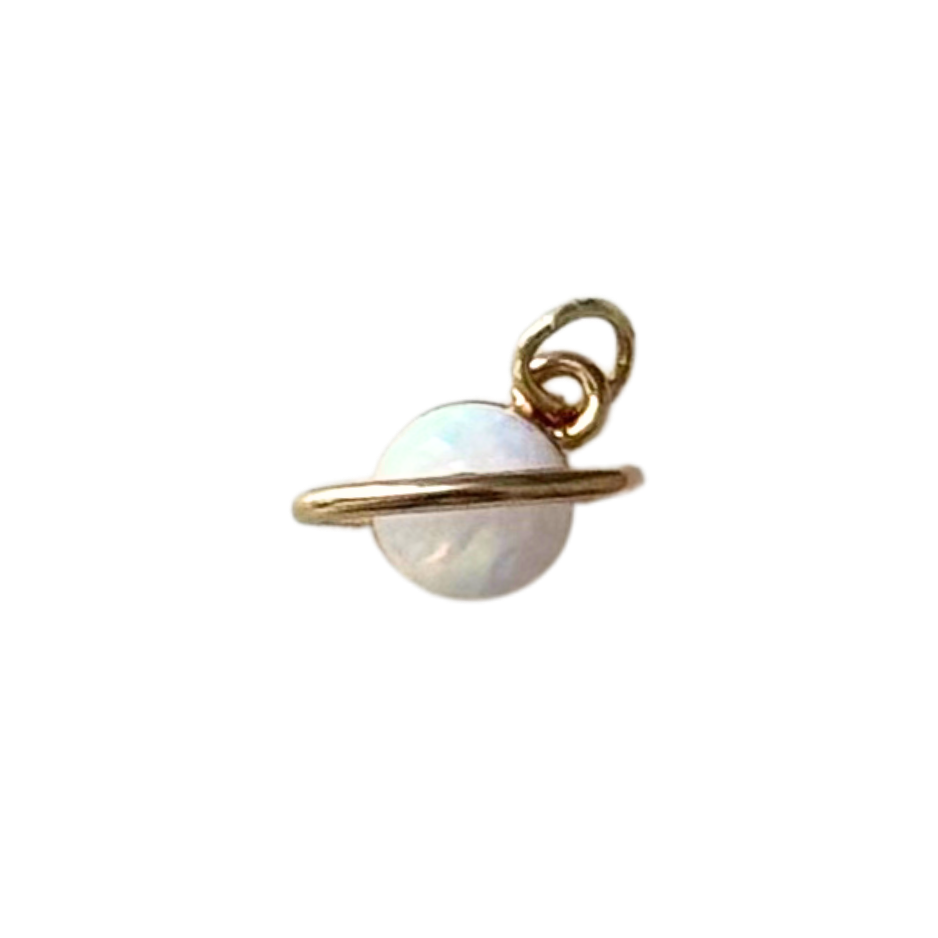 Tiny Opal Saturn Charm