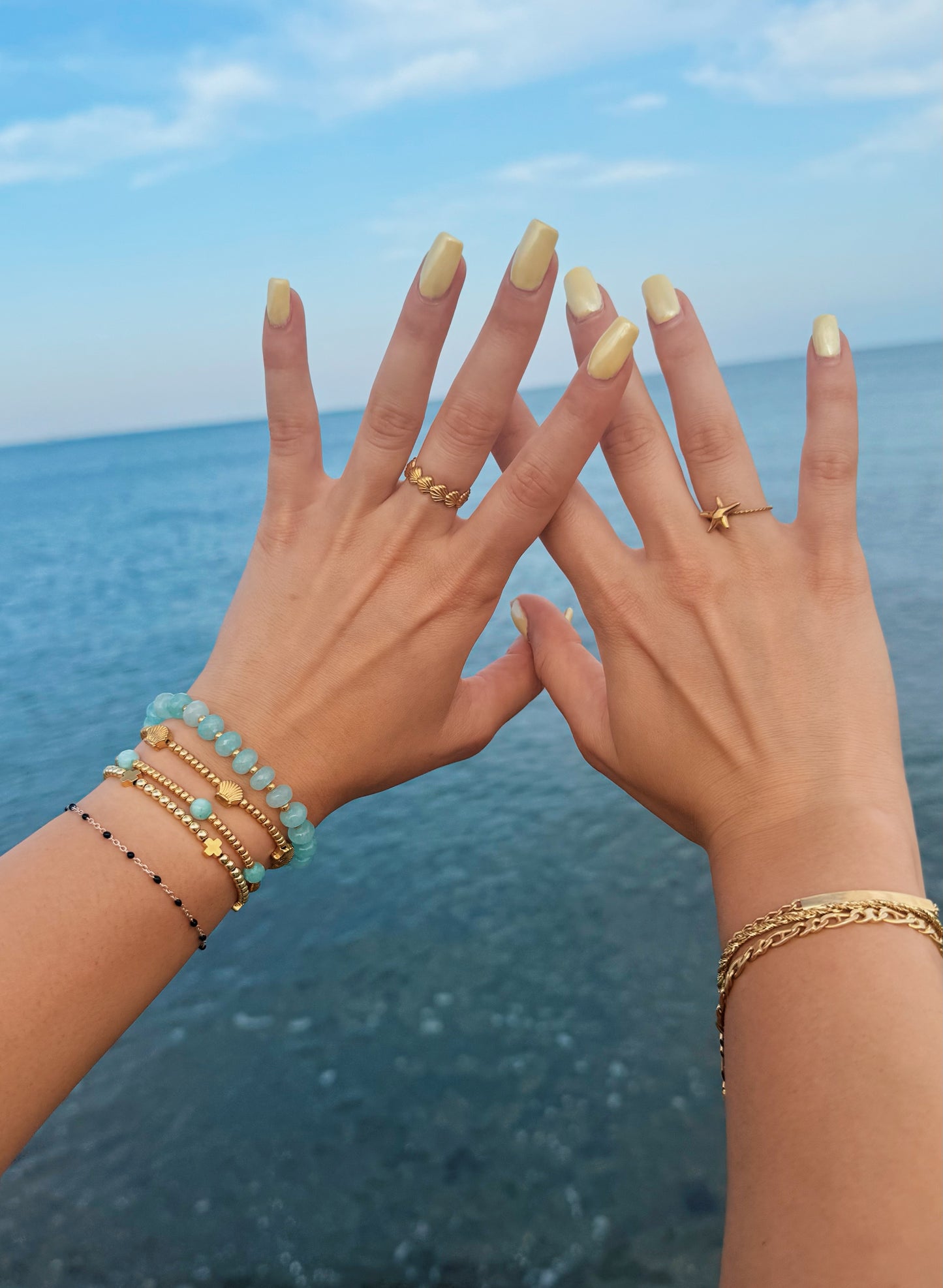 Golden Cross Beaded Bracelet