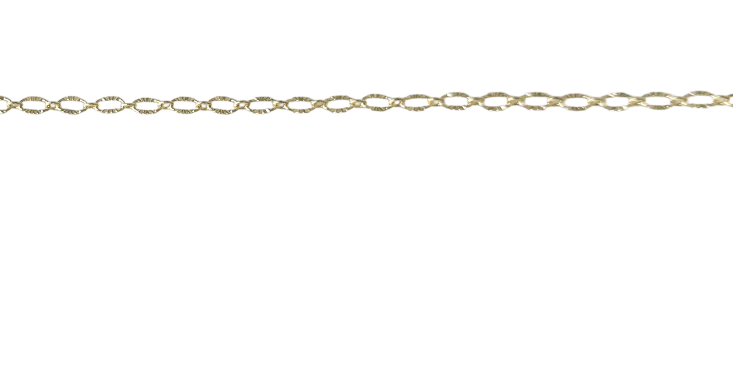 Dainty Gold Textured Oval Paperclip Chain