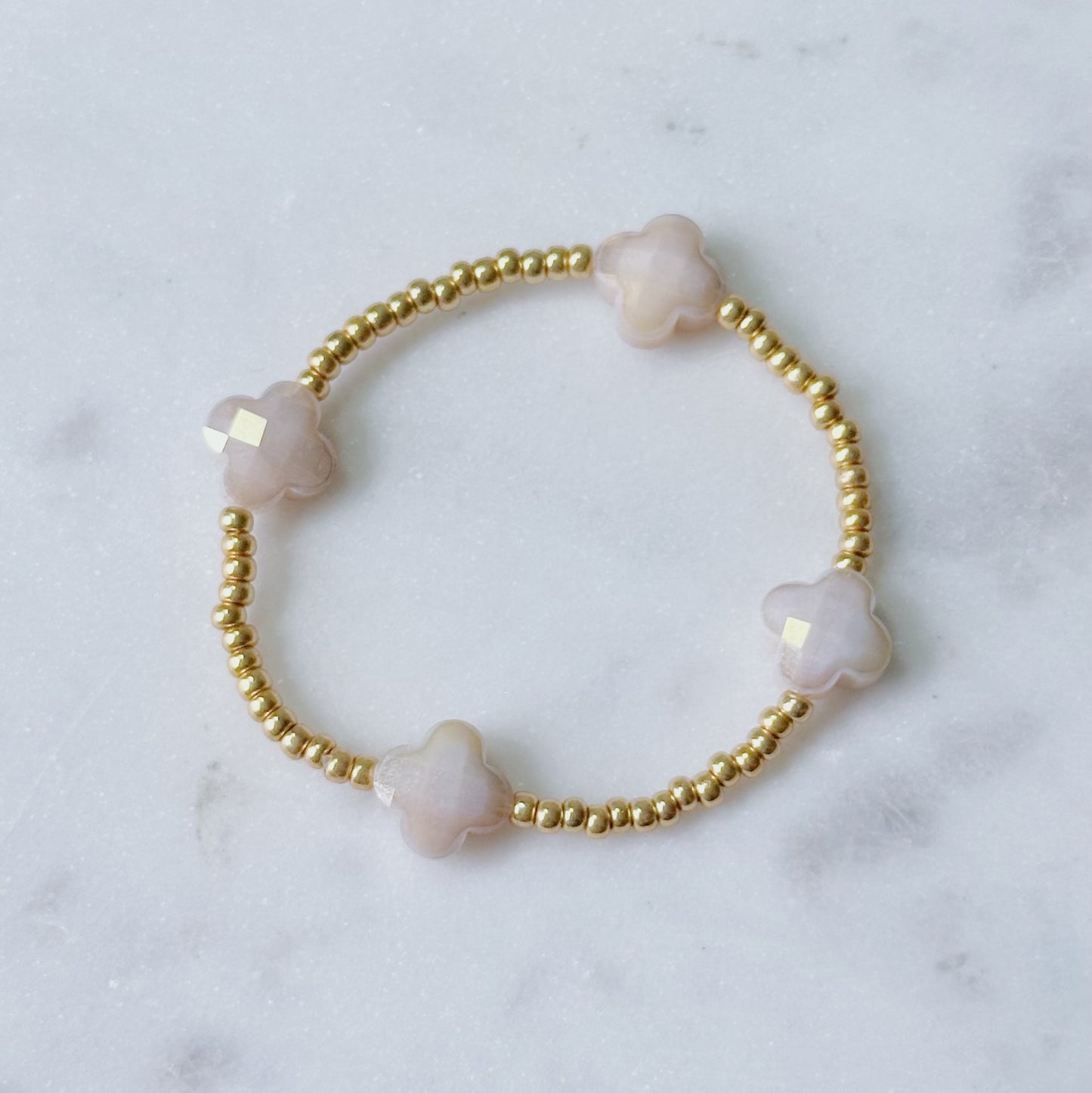 Dainty Clover Beaded Bracelet
