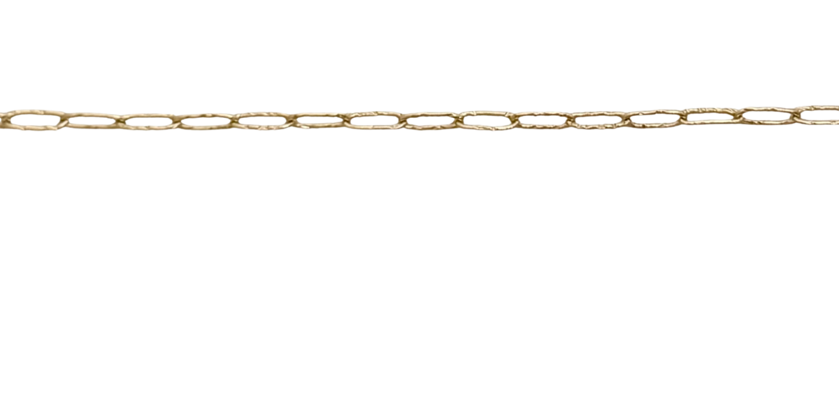 Gold Hammered Paperclip Chain