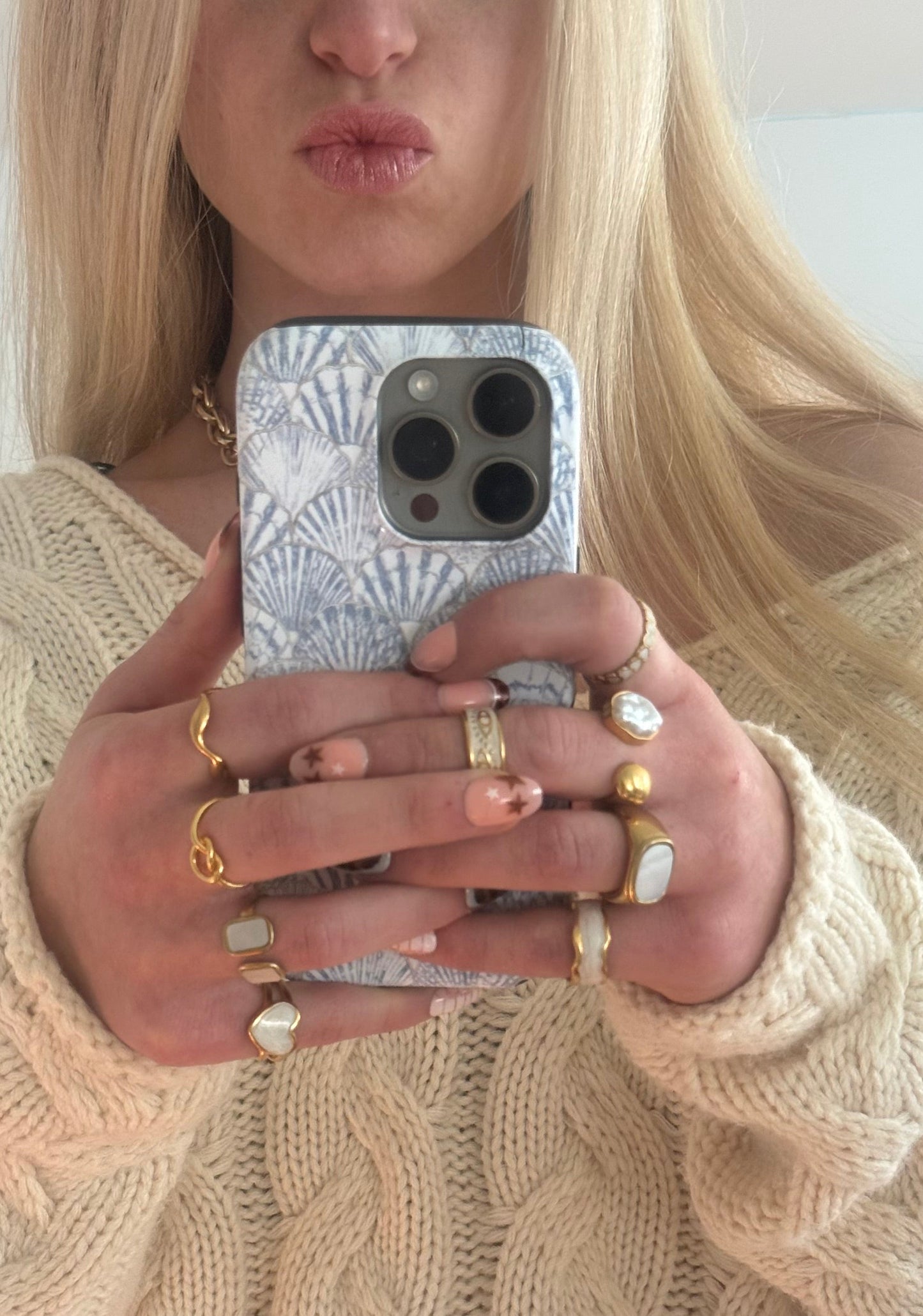 Modern Pearl Duo Gold Ring