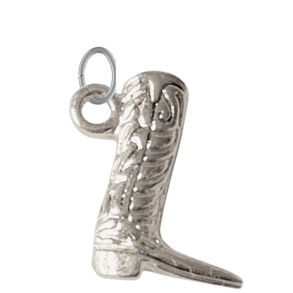 Large Silver Cowgirl Boot Charm